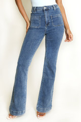 Skinny Flare Blue Wash Jeans