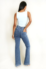Skinny Flare Blue Wash Jeans