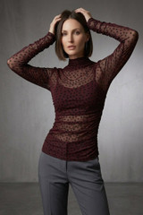 Polka Dots Ruched Blouse