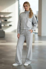 Contrast Piping Active Jacket and Trouser Set