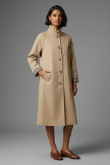 Tuck Pleat Collar Trench Coat