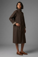 Tuck Pleat Collar Trench Coat