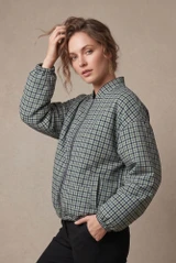 Check Plaid Bomber Jacket