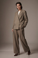 Oversized Structured Blazer with Drape Pleated Trouser