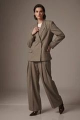 Oversized Structured Blazer with Drape Pleated Trouser