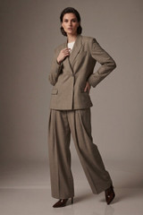 Oversized Structured Blazer with Drape Pleated Trouser