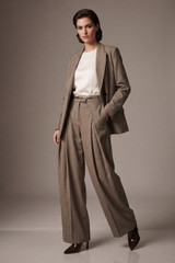 Oversized Structured Blazer with Drape Pleated Trouser
