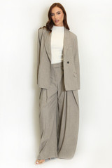 Oversized Structured Blazer with Drape Pleated Trouser