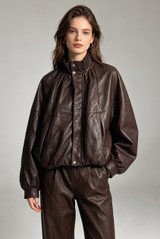 PU Pleated Oversize Jacket