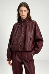 PU Pleated Oversize Jacket