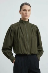 Pleated Bubble Hem Jacket