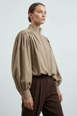 Pleated Bubble Hem Jacket
