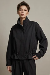 High Neck Drawstring Utility Jacket