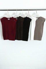 Pearls Padded Shoulder Top