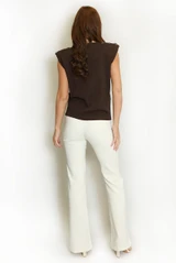 Pearls Padded Shoulder Top