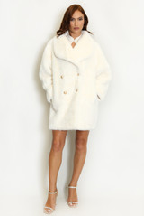 Oversized Collar Faux Fur Coat