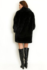 Oversized Collar Faux Fur Coat