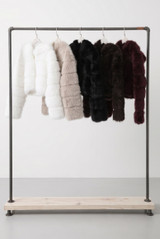Hooded Faux Fur Panelled Cropped Jacket