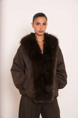 Faux Fur Collar Jacket 