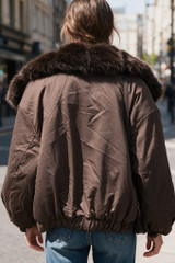 Faux Fur Collar Puffer Jacket 