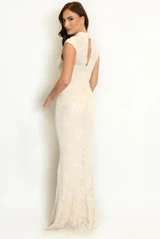 Sheer Floral Embellished Maxi Dress