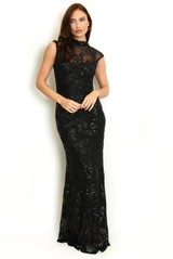 Sheer Floral Embellished Maxi Dress