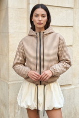 Grid Check Hooded Jacket
