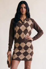 Argyle Polo Neck Sweater