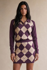 Argyle Polo Neck Sweater