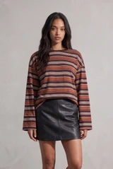 Wide Stripes Crew Neck Top