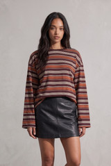 Wide Stripes Crew Neck Top