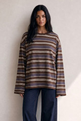 Wide Stripes Crew Neck Top