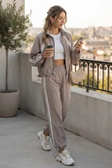 Stripes Detail Zipper Tracksuit