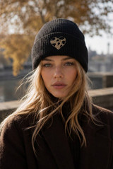 Leopard Heart Knitted Beanie Hat
