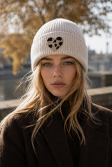 Leopard Heart Knitted Beanie Hat