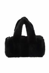Faux Fur Mini Barrel Bag 