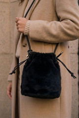 Faux Fur Cross Body Pouch Bag