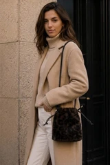 Faux Fur Cross Body Pouch Bag