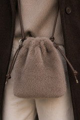 Faux Fur Cross Body Pouch Bag