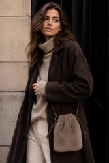 Faux Fur Cross Body Pouch Bag
