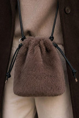 Faux Fur Cross Body Pouch Bag