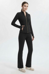 Golden Zipper Flare Tracksuit