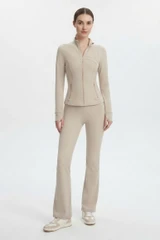 Golden Zipper Flare Tracksuit