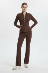 Golden Zipper Flare Tracksuit