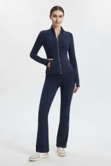 Golden Zipper Flare Tracksuit