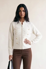 Hussar Zip Up Knit Cardigan