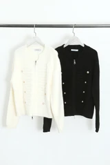 Hussar Zip Up Knit Cardigan