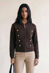 Hussar Zip Up Knit Cardigan