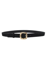 Oversized Buckle Suede Belt 