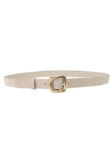 Oversized Buckle Suede Belt 
